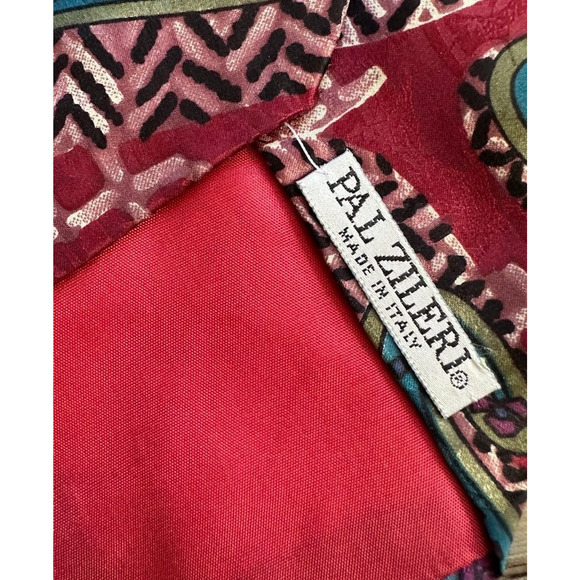 Pal Zileri Designer Italian Neck Tie Paisley Geometric Classic Length 3.5" - Picture 6 of 7